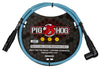 Pig Hog Hex Series Right Angle Mic Cable, 3ft - Daphne Blue