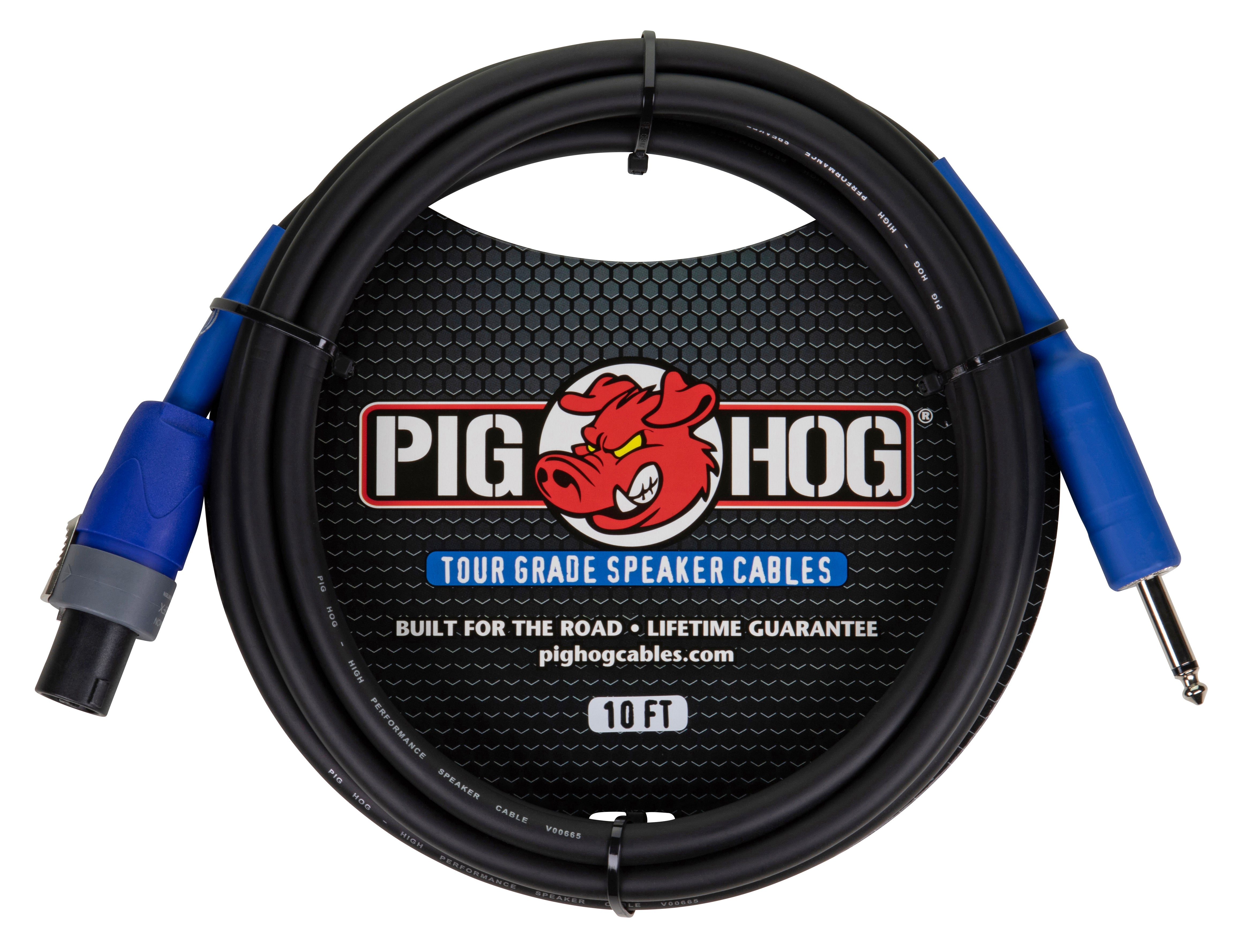 Pig Hog Speaker Cable, 5ft Speakon to 1/4”