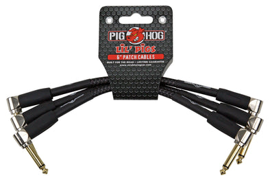 Pig Hog Lil Pigs "Amp Grill" 6in Patch Cables - 3 pack