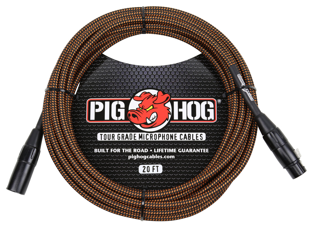 Pig Hog PHM20BKW XLR High Performance Black & White Microphone Cable 20'  (#110) - Conseil scolaire francophone de Terre-Neuve et Labrador