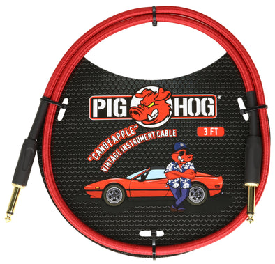 Pig Hog "Candy Apple Red" 3ft Patch Cable