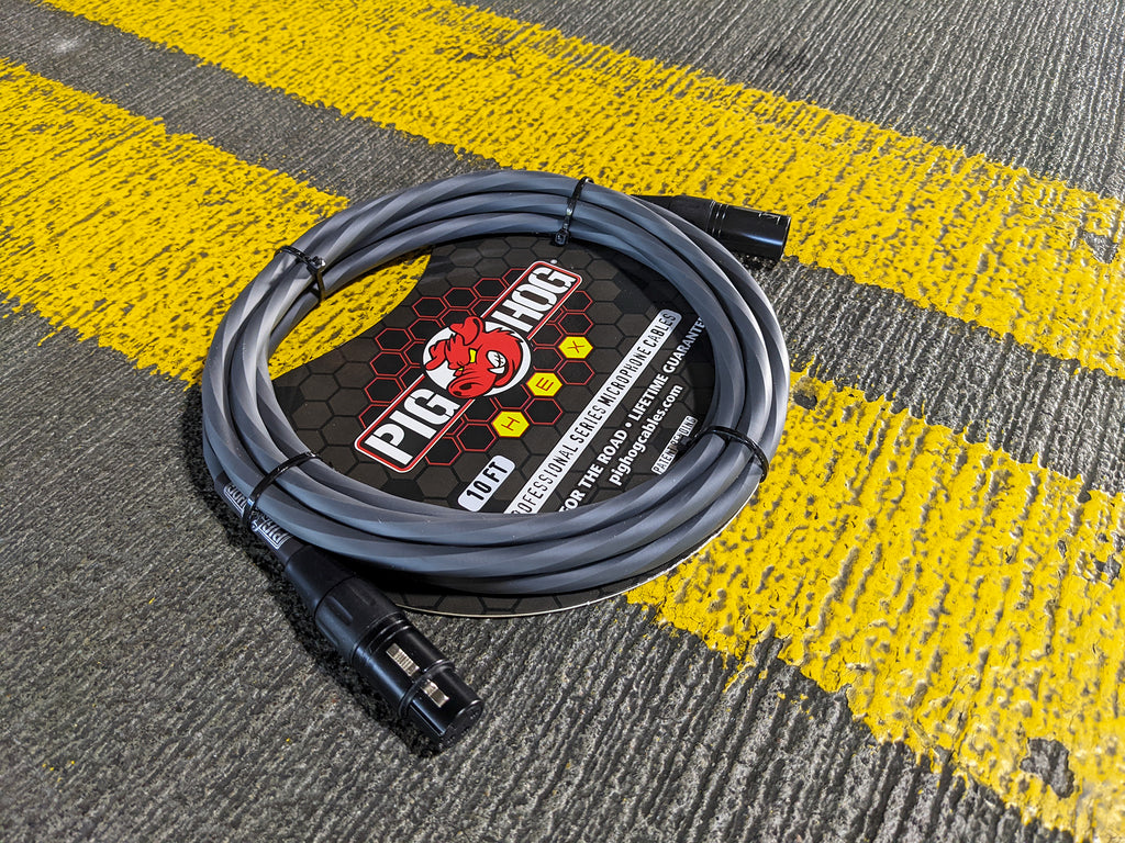 Pig Hog Hex Series Mic Cables 10ft. Grey