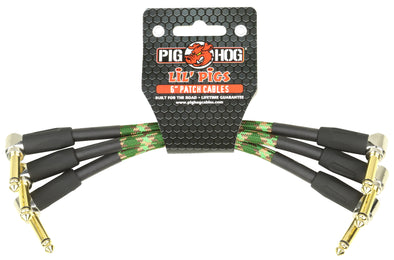 Pig Hog Lil Pigs "Amp Grill" 6in Patch Cables - 3 pack