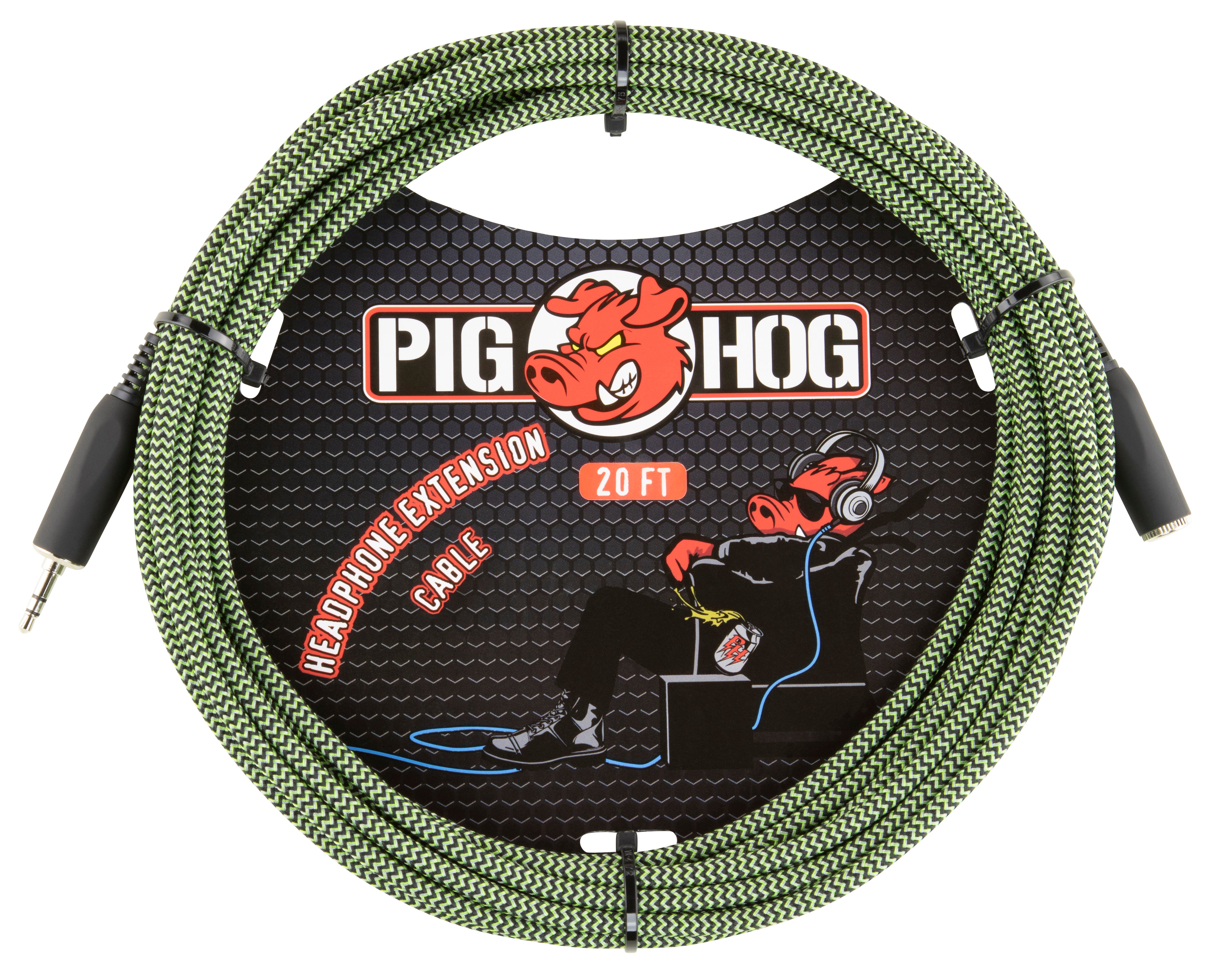 Headphone Extension Cable, 3.5mm, Jamaican Green