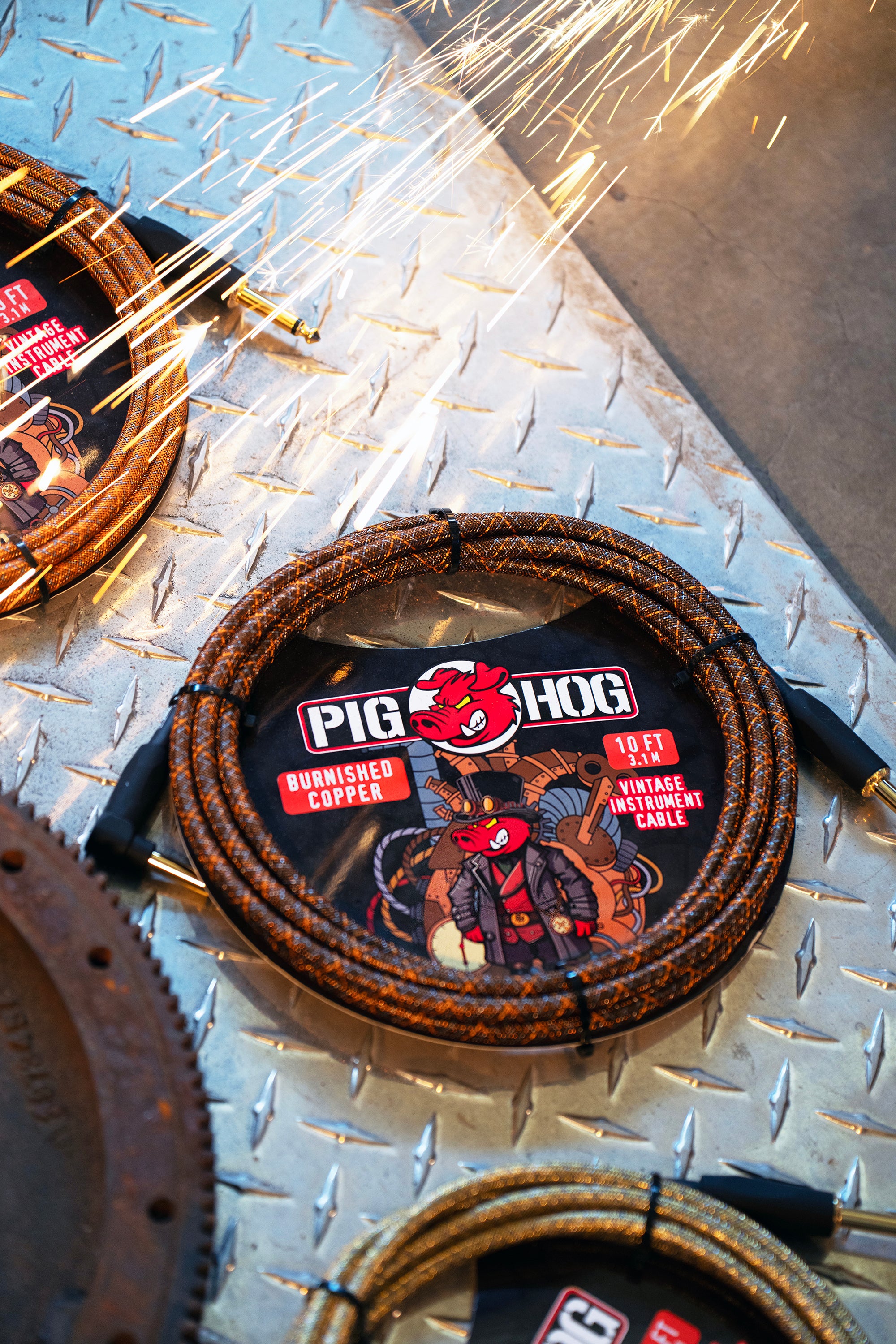 Pig Hog "Burnished Copper" Instrument Cable, 10ft Right Angle