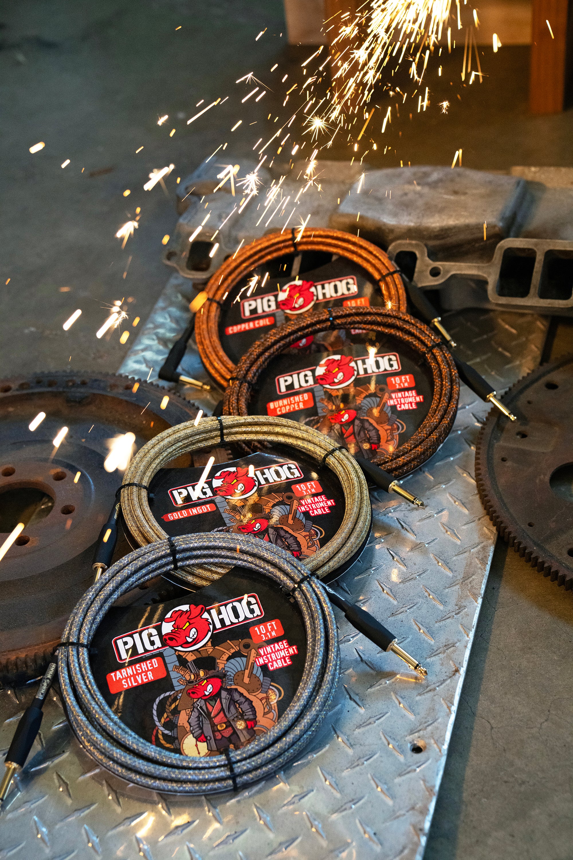 Pig Hog "Burnished Copper" Instrument Cable, 10ft Right Angle