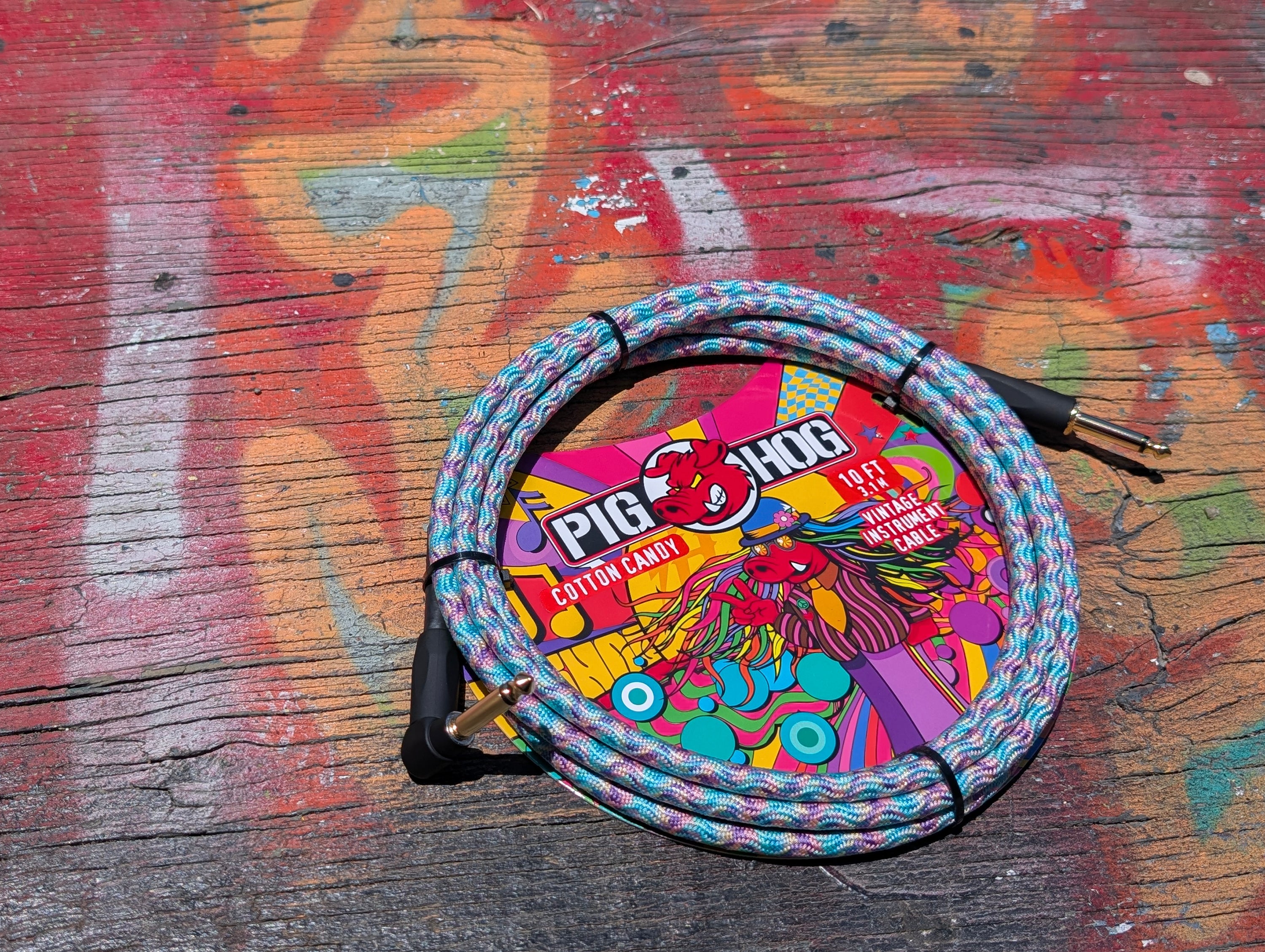 Pig Hog "Cotton Candy" Instrument Cable, 20ft Right Angle