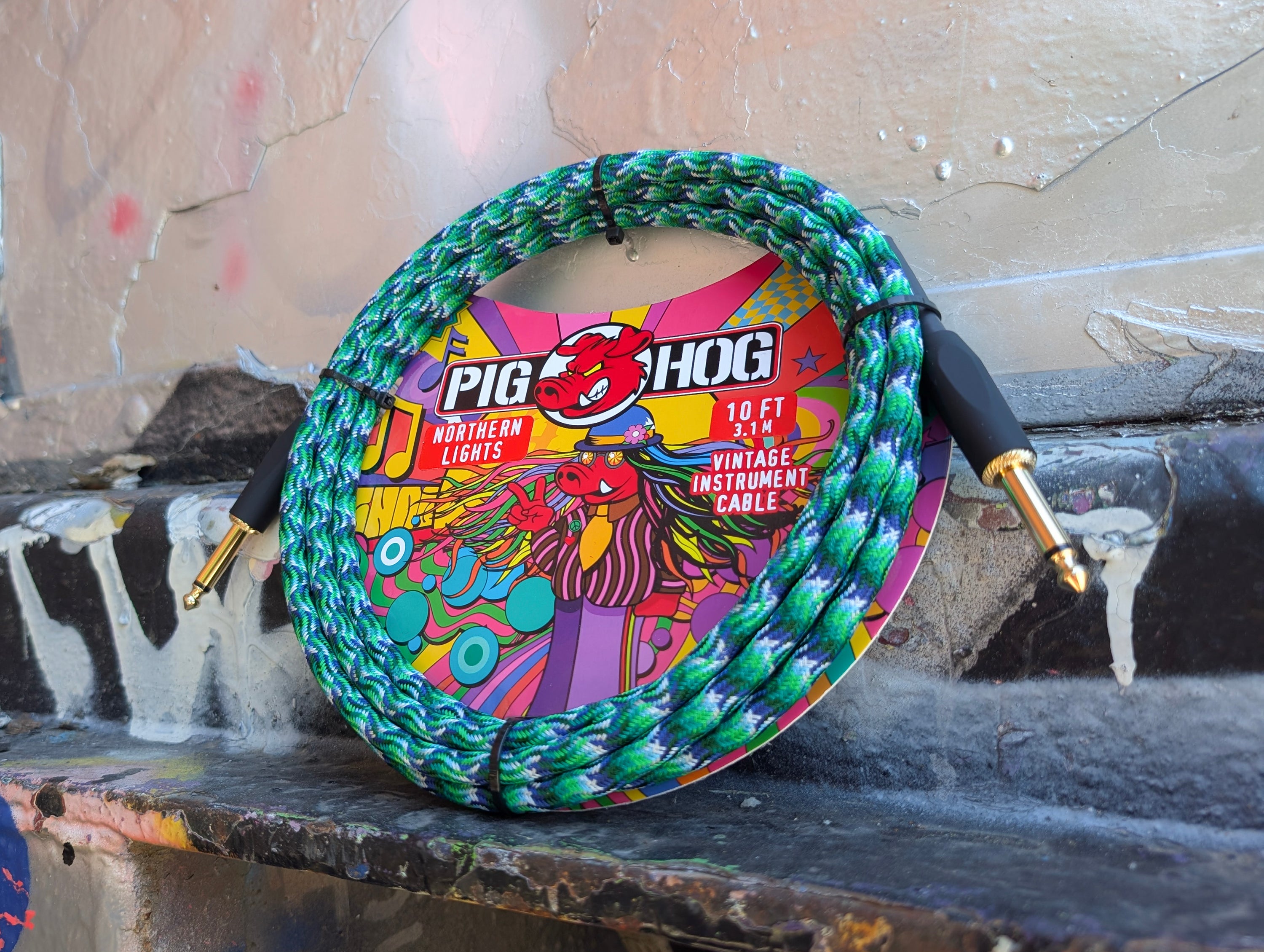 Pig Hog "Northern Lights" Instrument Cable, 20ft Right Angle
