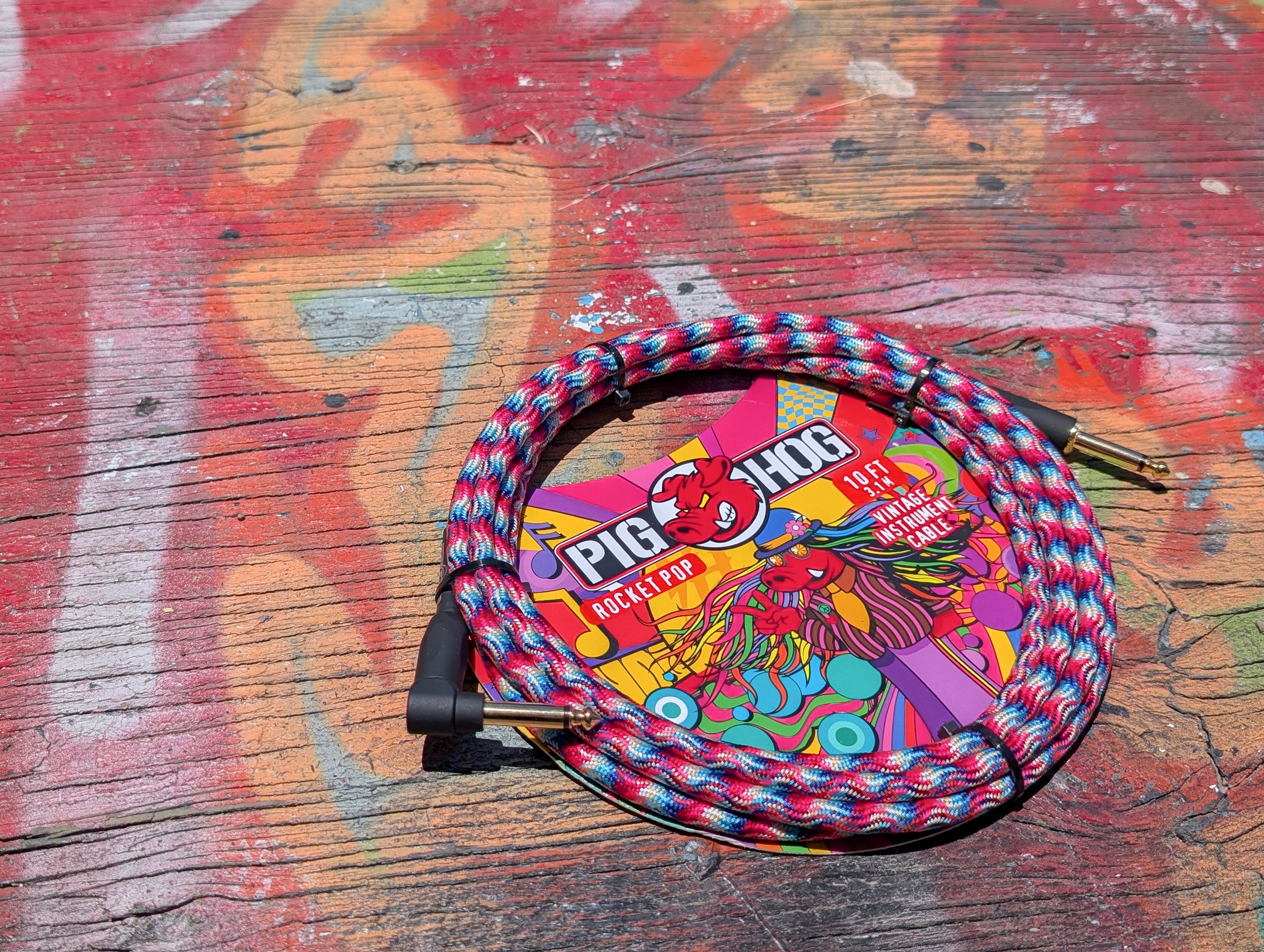 Pig Hog "Rocket Pop" Instrument Cable, 20ft Right Angle