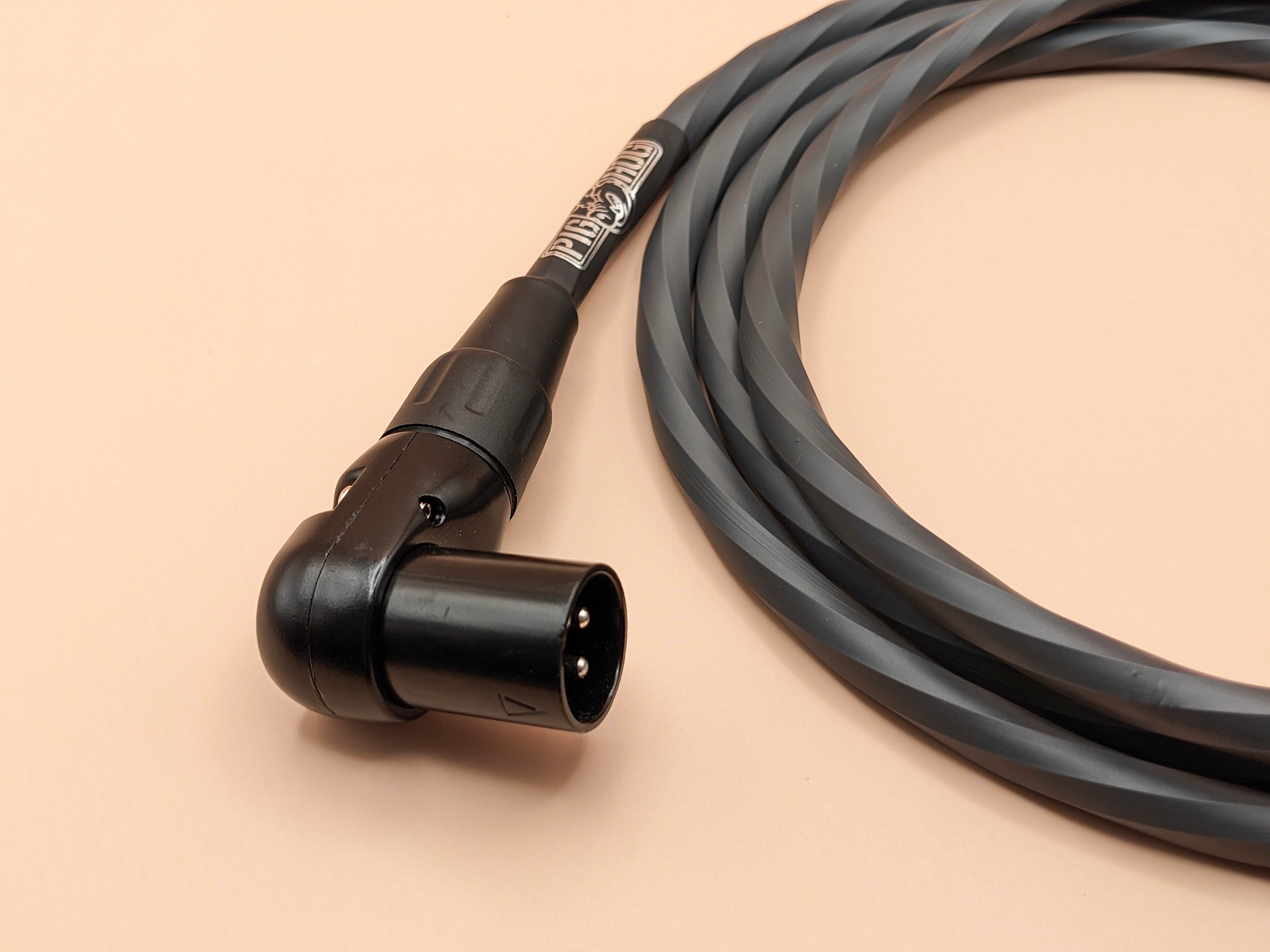 Pig Hog Hex Series Right Angle Mic Cable - Grey