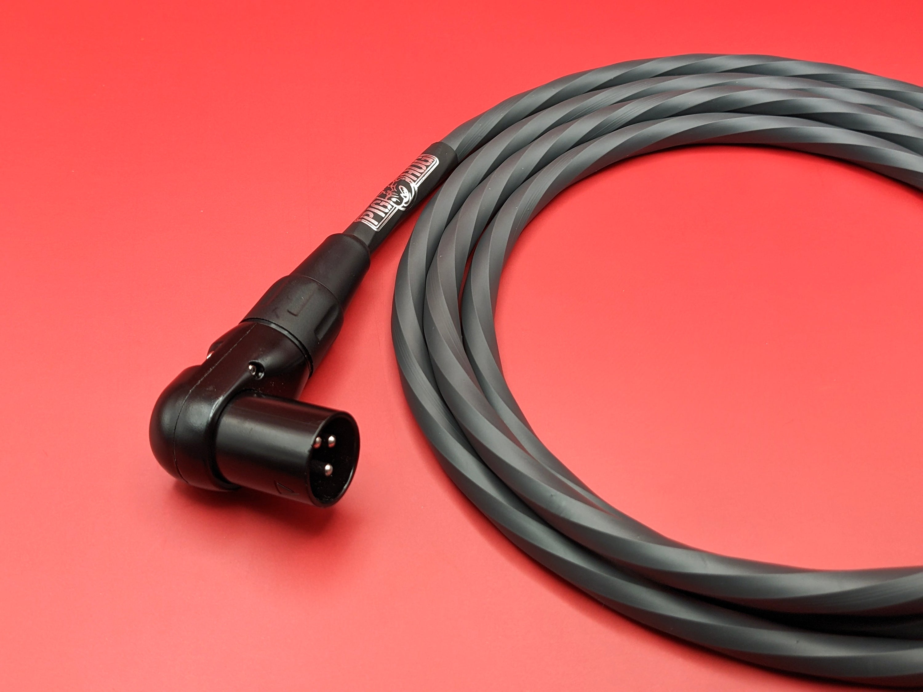 Pig Hog Hex Series Right Angle Mic Cable - Grey