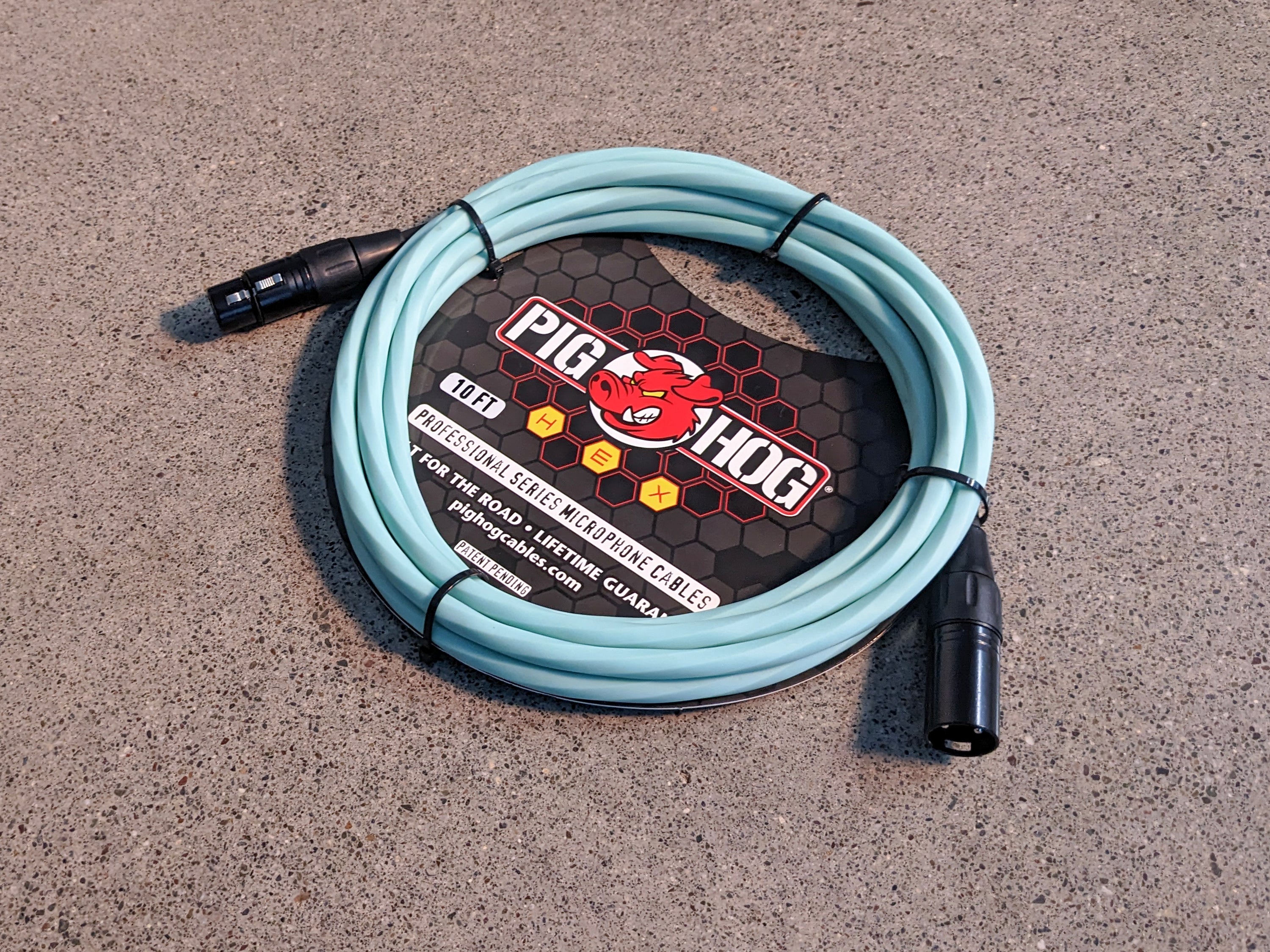 Pig Hog Hex Series Right Angle Mic Cable - Seafoam Green