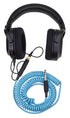 Hex Series Coiled Headphone Extension Cable, 1/4" - 15ft - Daphne Blue