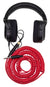 Hex Series Coiled Headphone Extension Cable, 1/4" - 25ft - Candy Apple Red