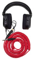 Hex Series Coiled Headphone Extension Cable, 1/4" - 25ft - Candy Apple Red