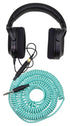 Hex Series Coiled Headphone Extension Cable, 1/4" - 25ft - Seafoam Green