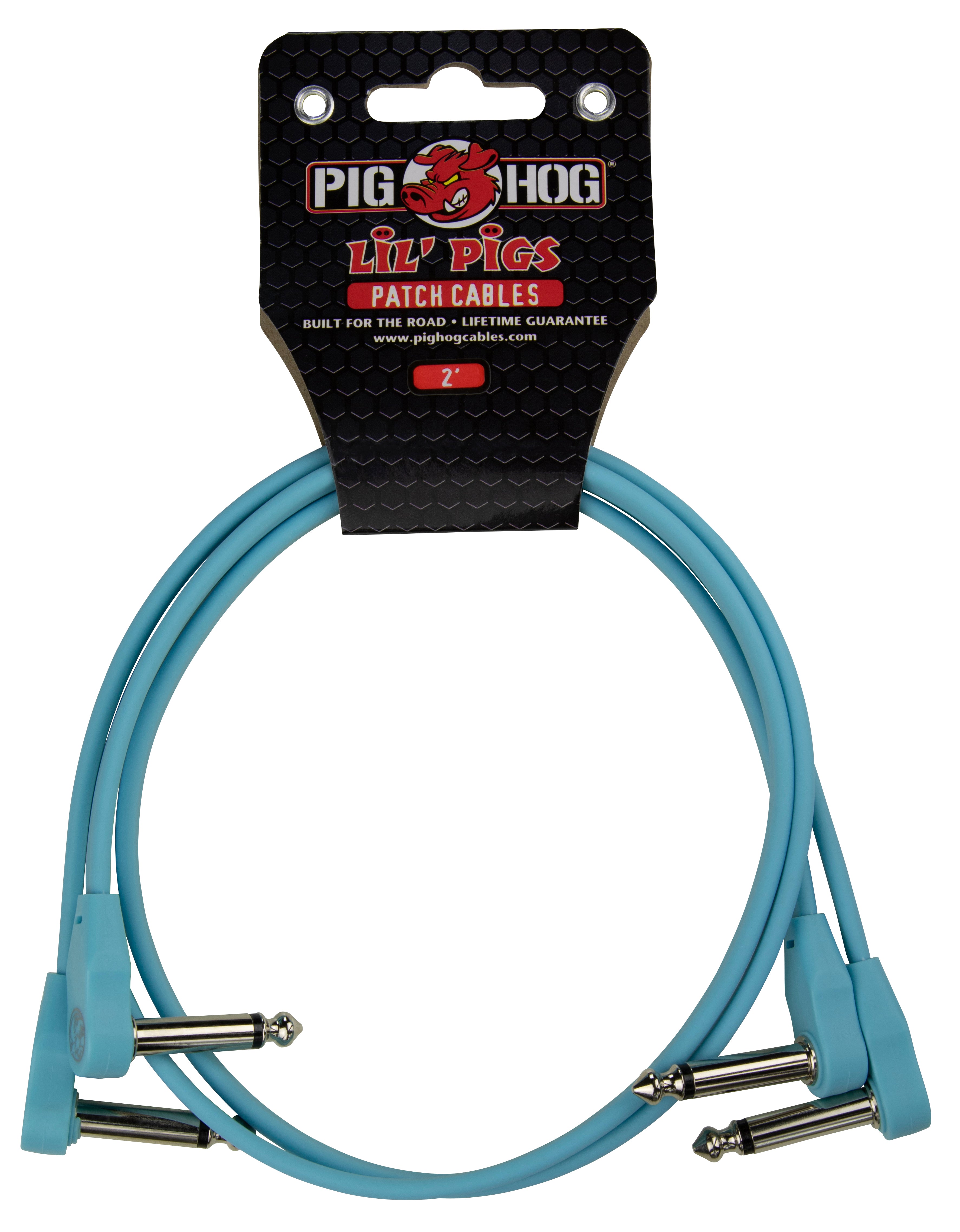 Pig Hog Lil Pigs 2ft Low Profile Patch Cables - Daphne Blue