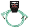 Pig Hog Lil Pigs 3ft Low Profile Patch Cables - 2 pack, Seafoam Green