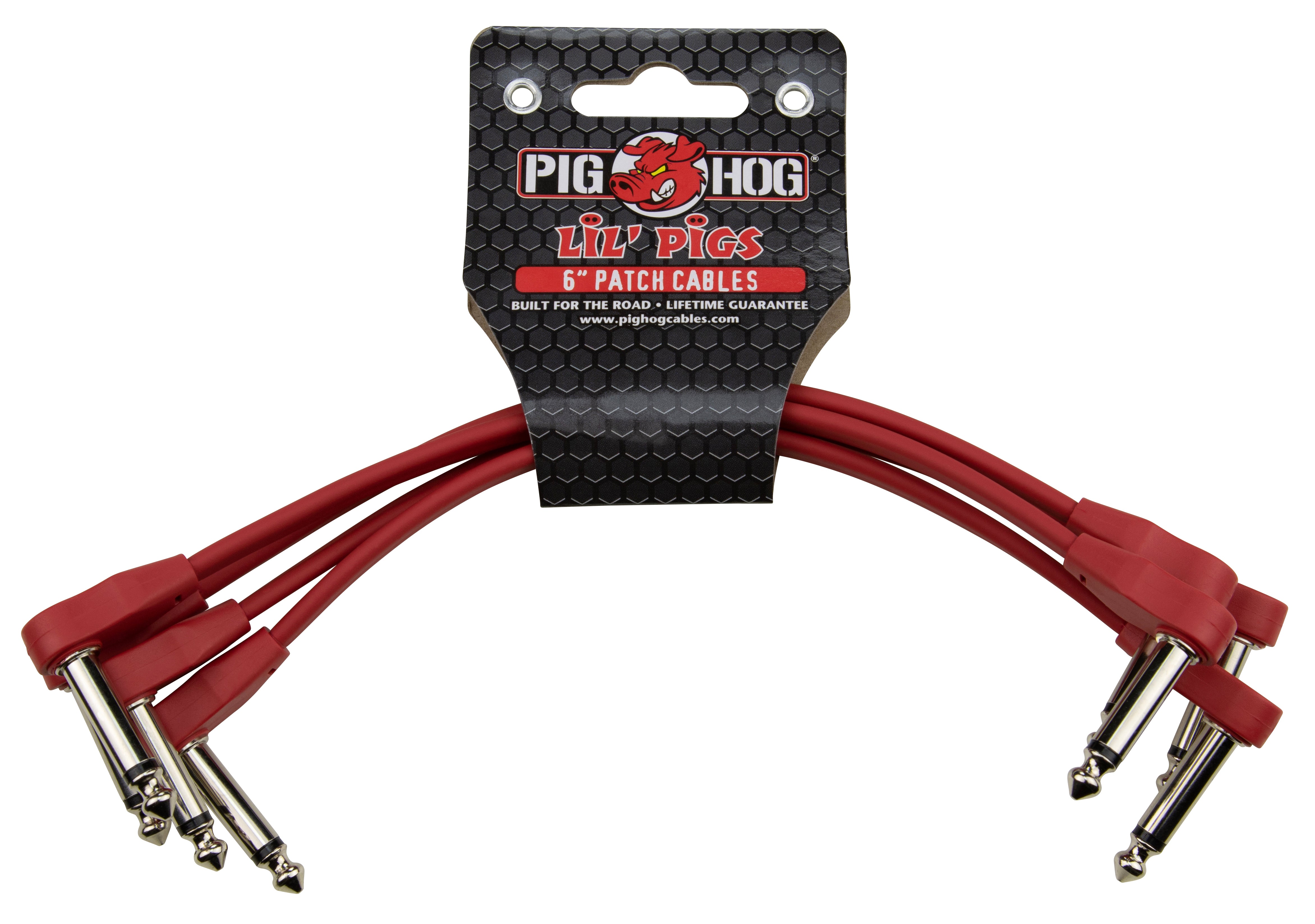 Pig Hog Lil Pigs 6in Low Profile Patch Cables - Candy Apple Red