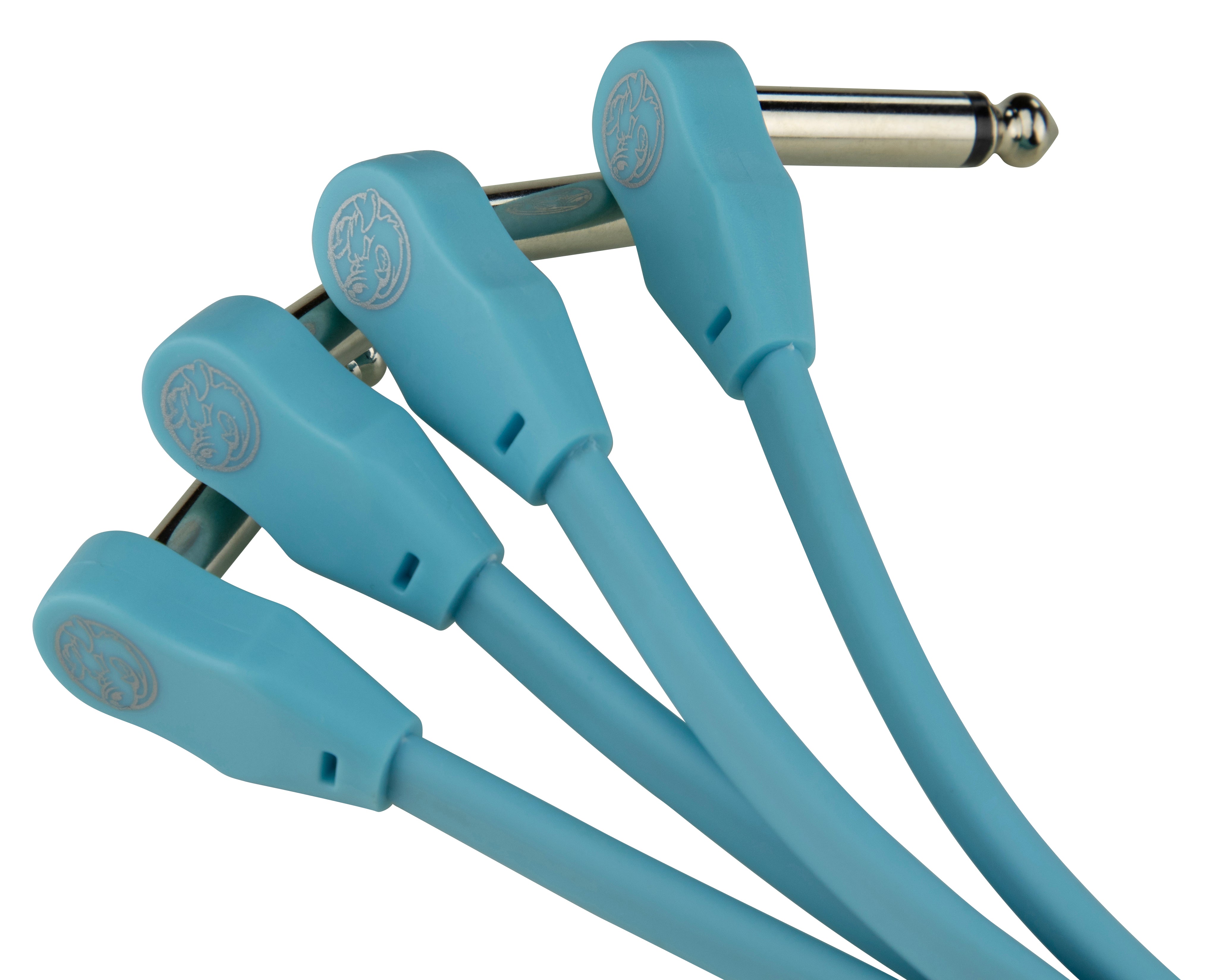 Pig Hog Lil Pigs 6in Low Profile Patch Cables - Daphne Blue