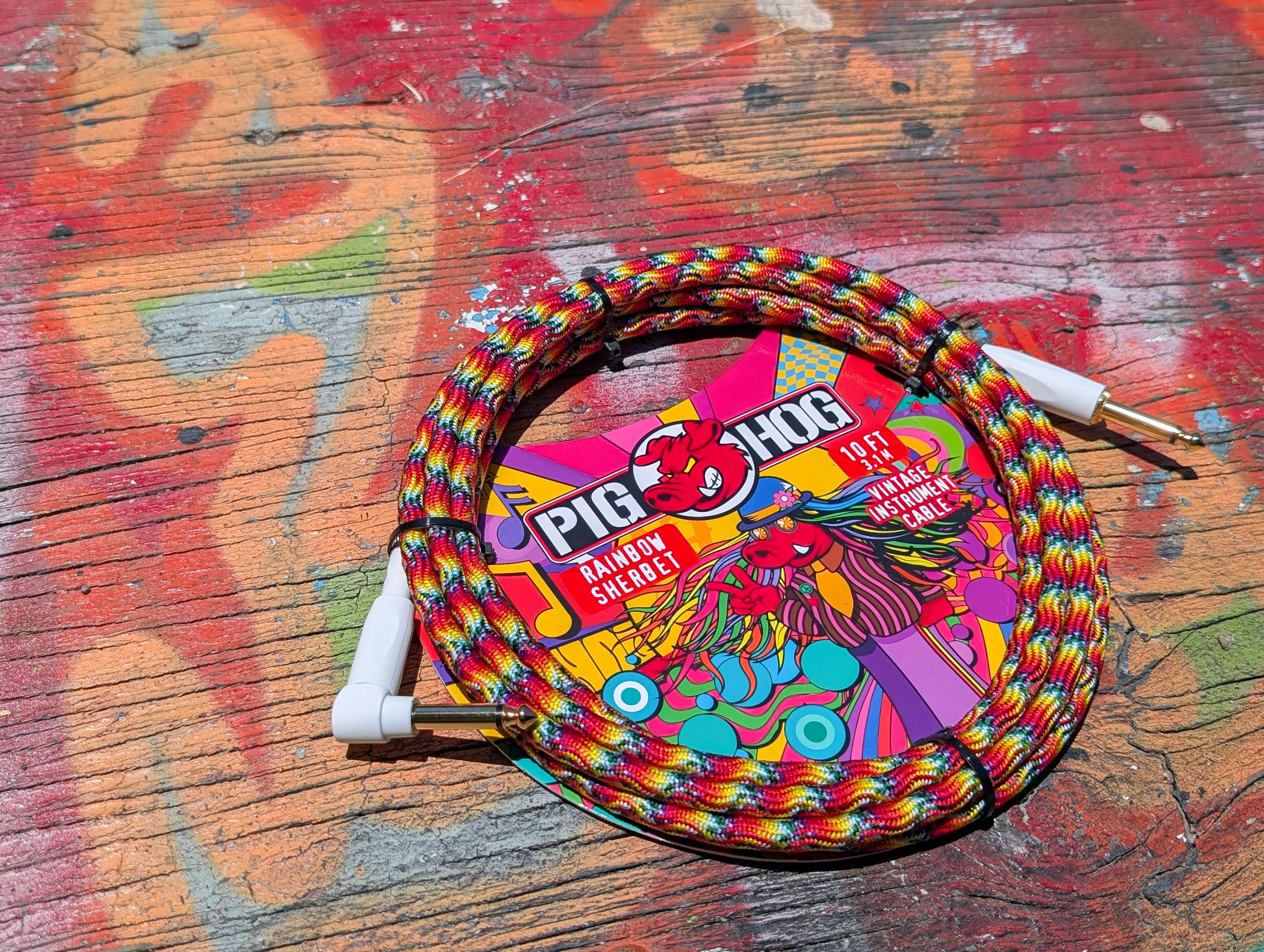 Pig Hog "Rainbow Sherbet" Instrument Cable, 10ft
