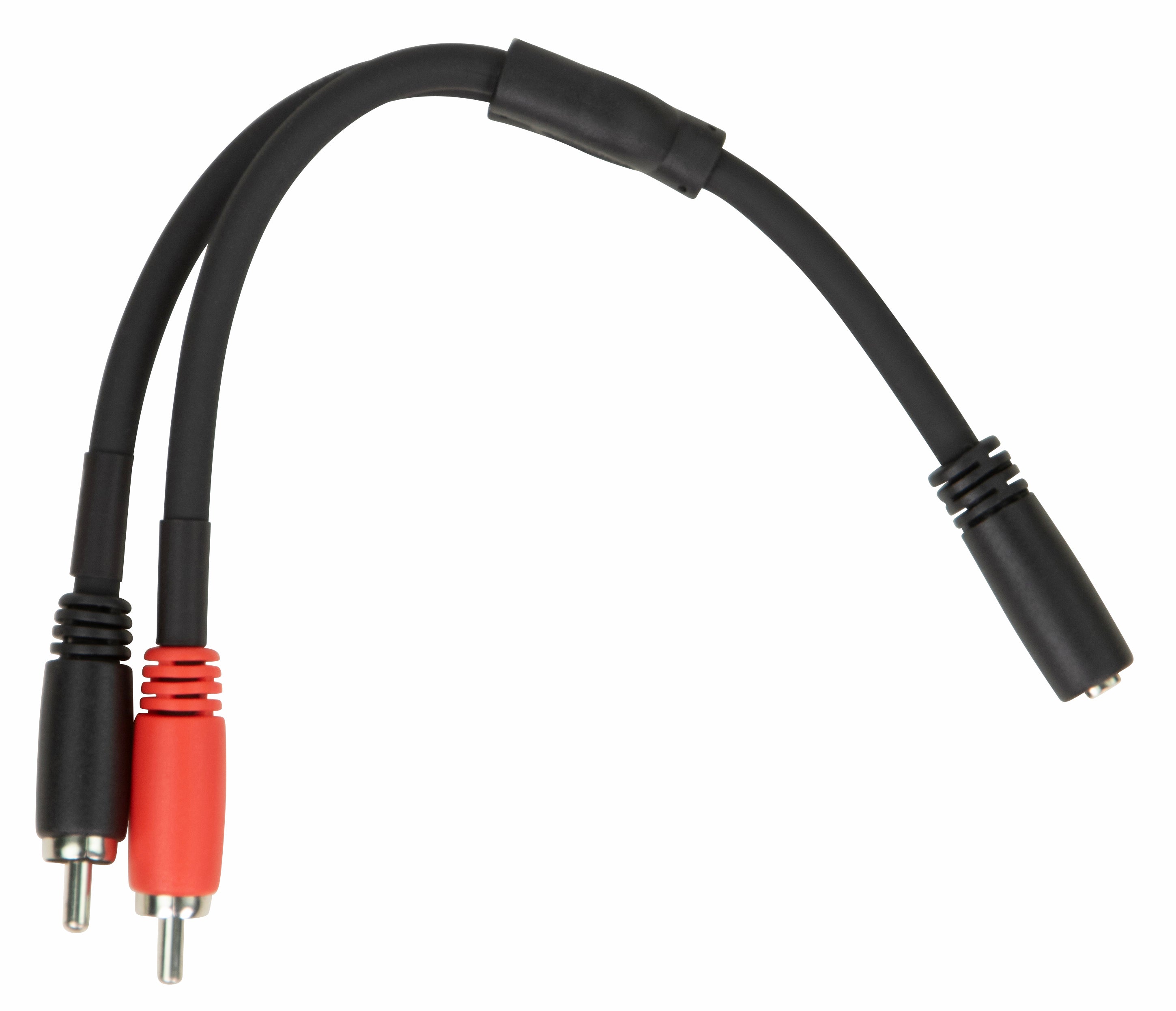Pig Hog Solutions 6" Y cable, 3.5mm TRS (F) - Dual RCA (M)