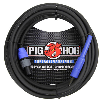 Pig Hog 25ft Speaker Cable, Speakon to 1/4"