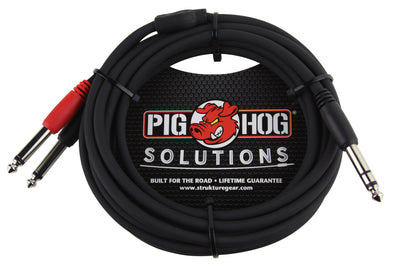 Pig Hog Solutions - 10ft TRS(M)-Dual 1/4" Insert Cable