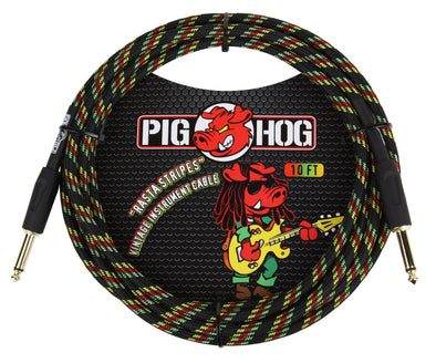 Pig Hog "Rasta Stripes" Instrument Cable, 10ft