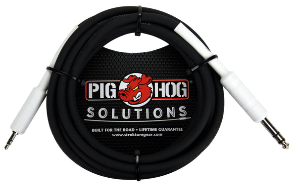 Pig Hog Solutions - 1/4" TRS to 1/8" mini, 10ft