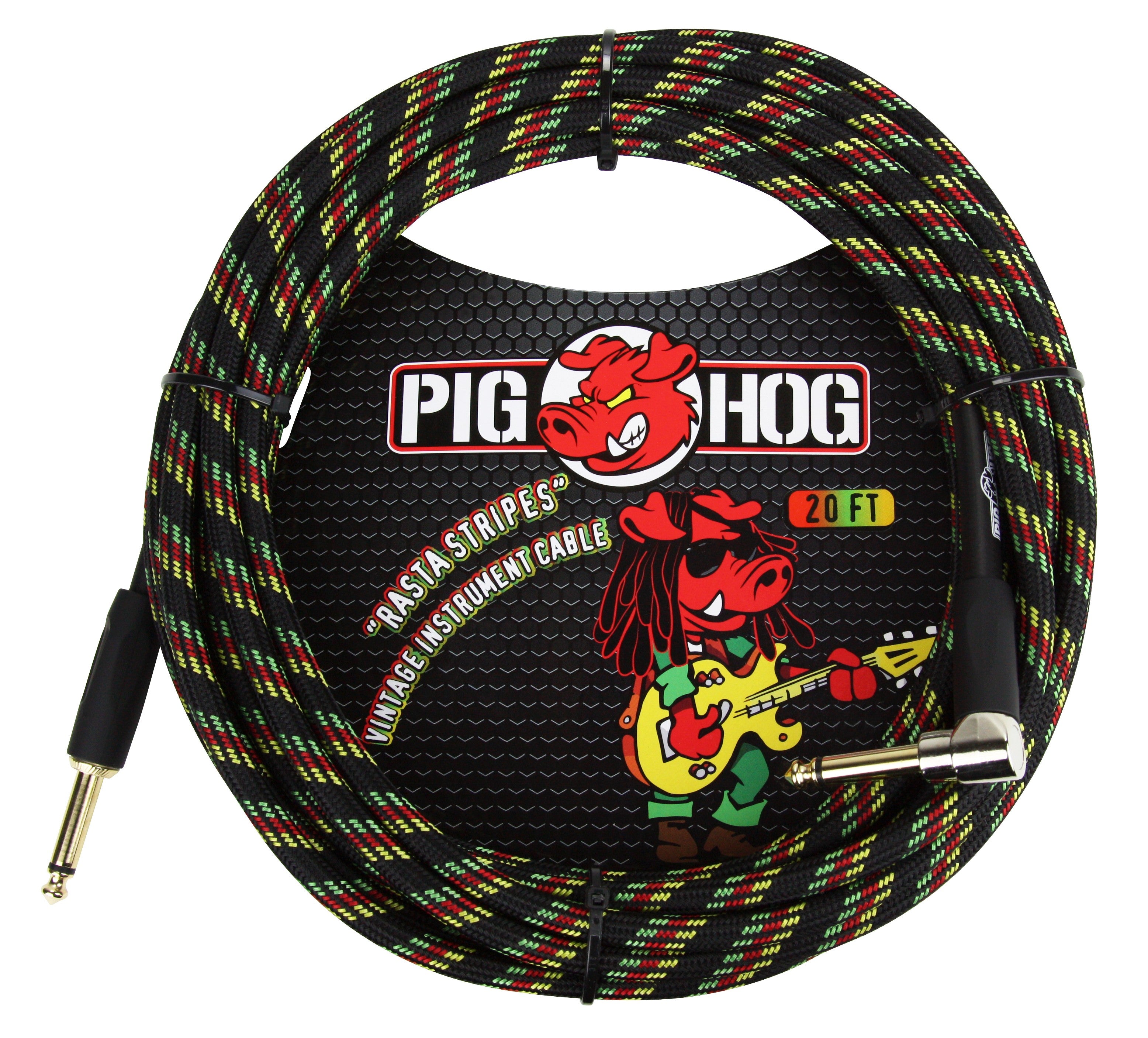 Pig Hog "Rasta Stripes" Instrument Cable