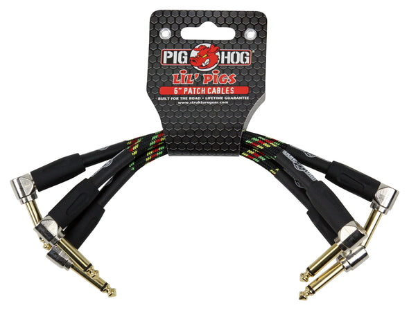 Pig Hog Lil Pigs "Orange Cream" 6in Patch Cables - 3 pack