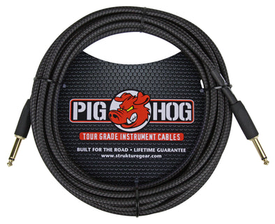 Pig Hog "Black Woven" Instrument Cable, 20ft