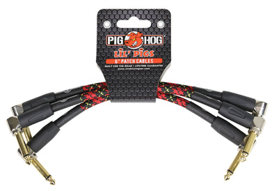 Pig Hog Lil Pigs "Tartan Plaid" 6in Patch Cables - 3 pack