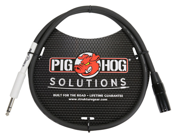 Pig Hog Solutions - XLR male to 1/4" TRS, 3ft