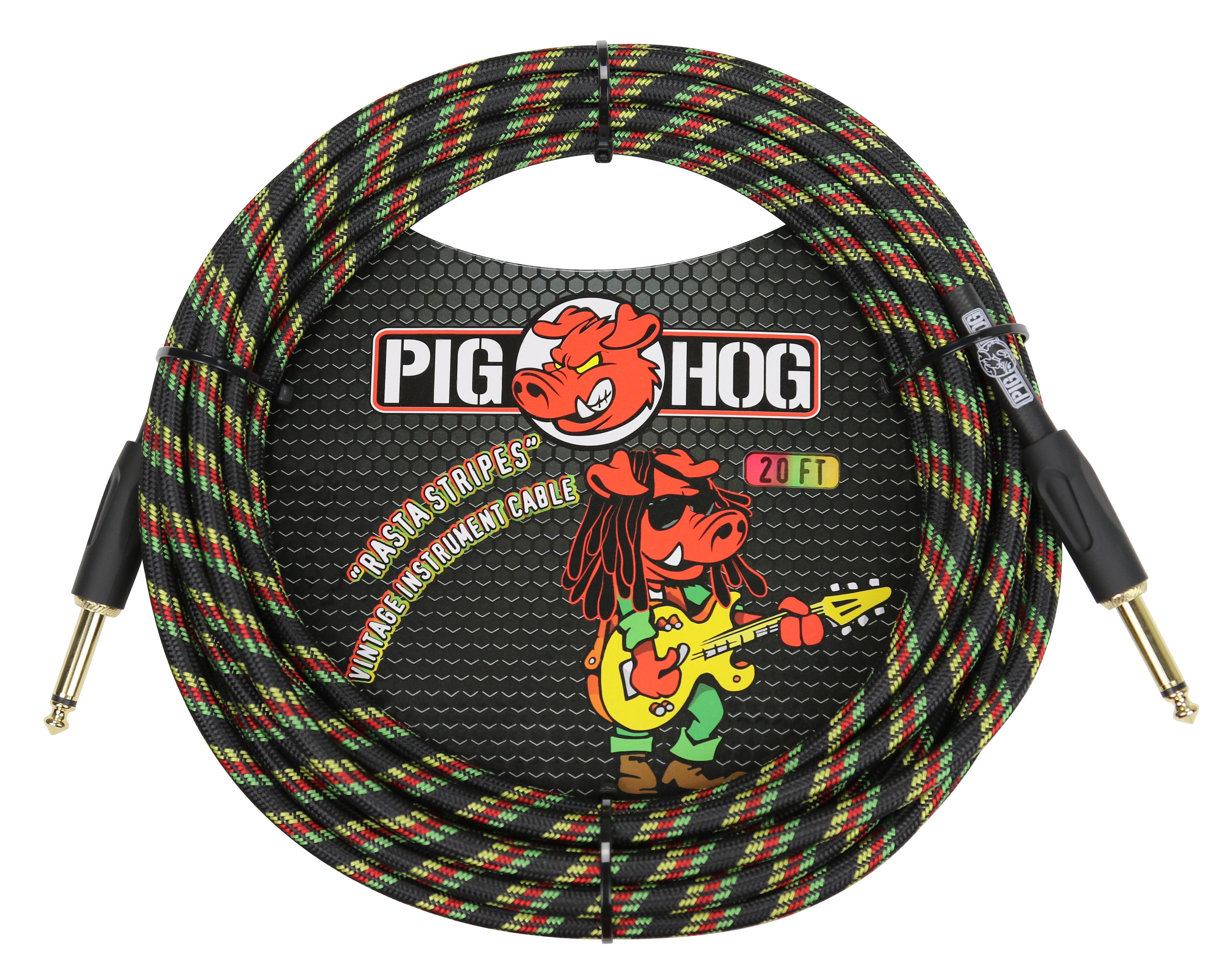 Pig Hog "Rasta Stripes" Instrument Cable