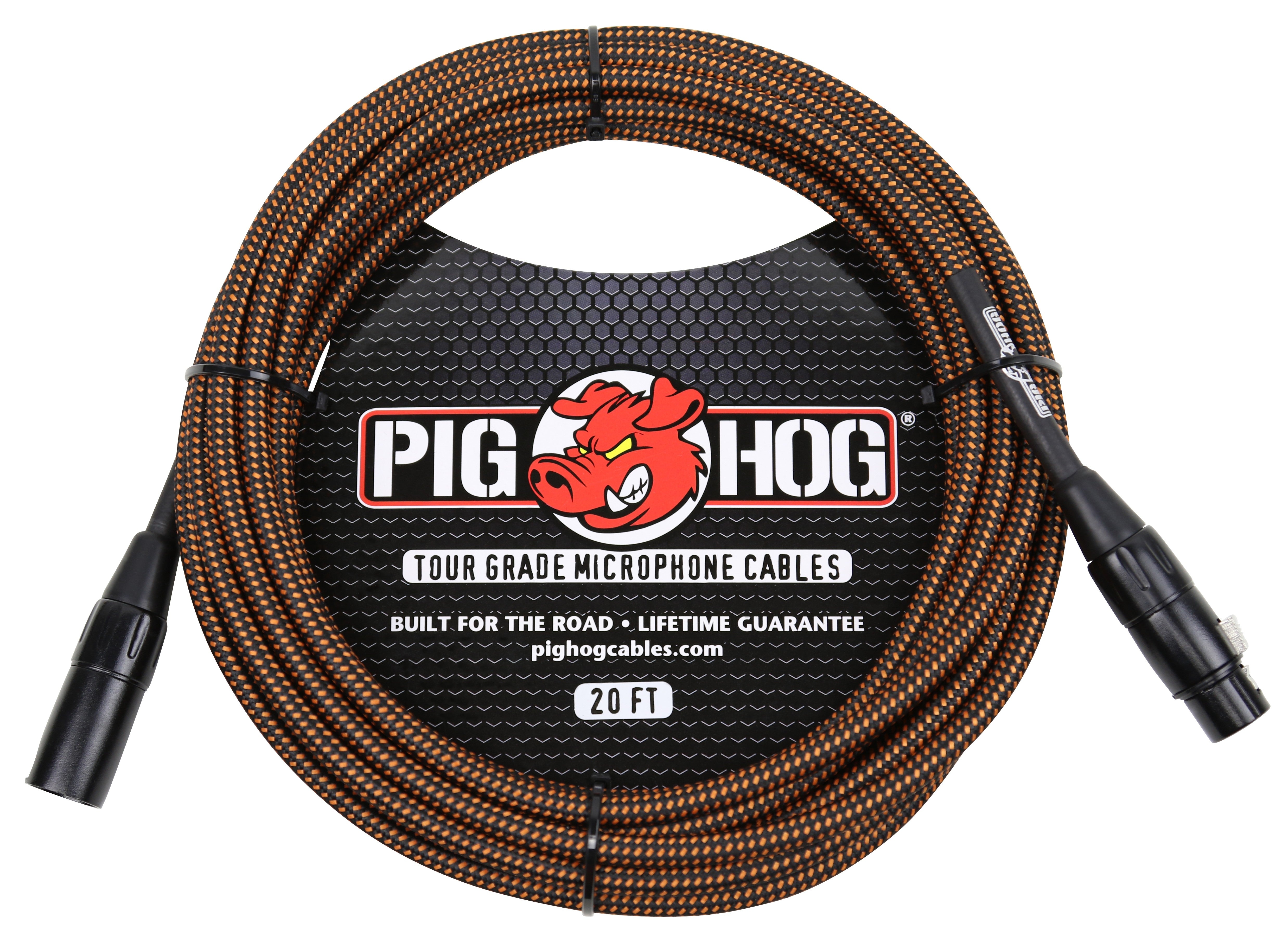 Pig Hog Black & Orange Woven Mic Cable, XLR