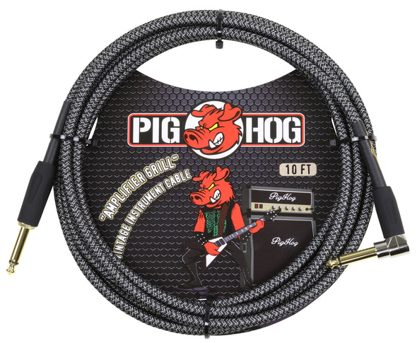 Pig Hog "Amplifier Grill" Instrument Cable, 10ft Right Angle