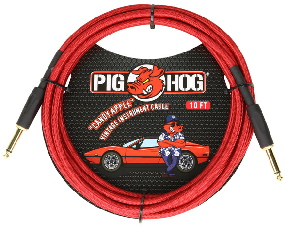 Pig Hog "Candy Apple Red" Instrument Cable, 10ft