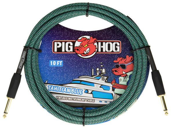 Pig Hog "Tahitian Blue" Instrument Cable, 10ft