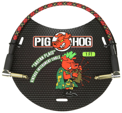 Pig Hog "Tartan Plaid" 1ft Right Angled Patch Cable