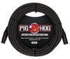 Pig Hog Black & White Woven Mic Cable, 30ft XLR
