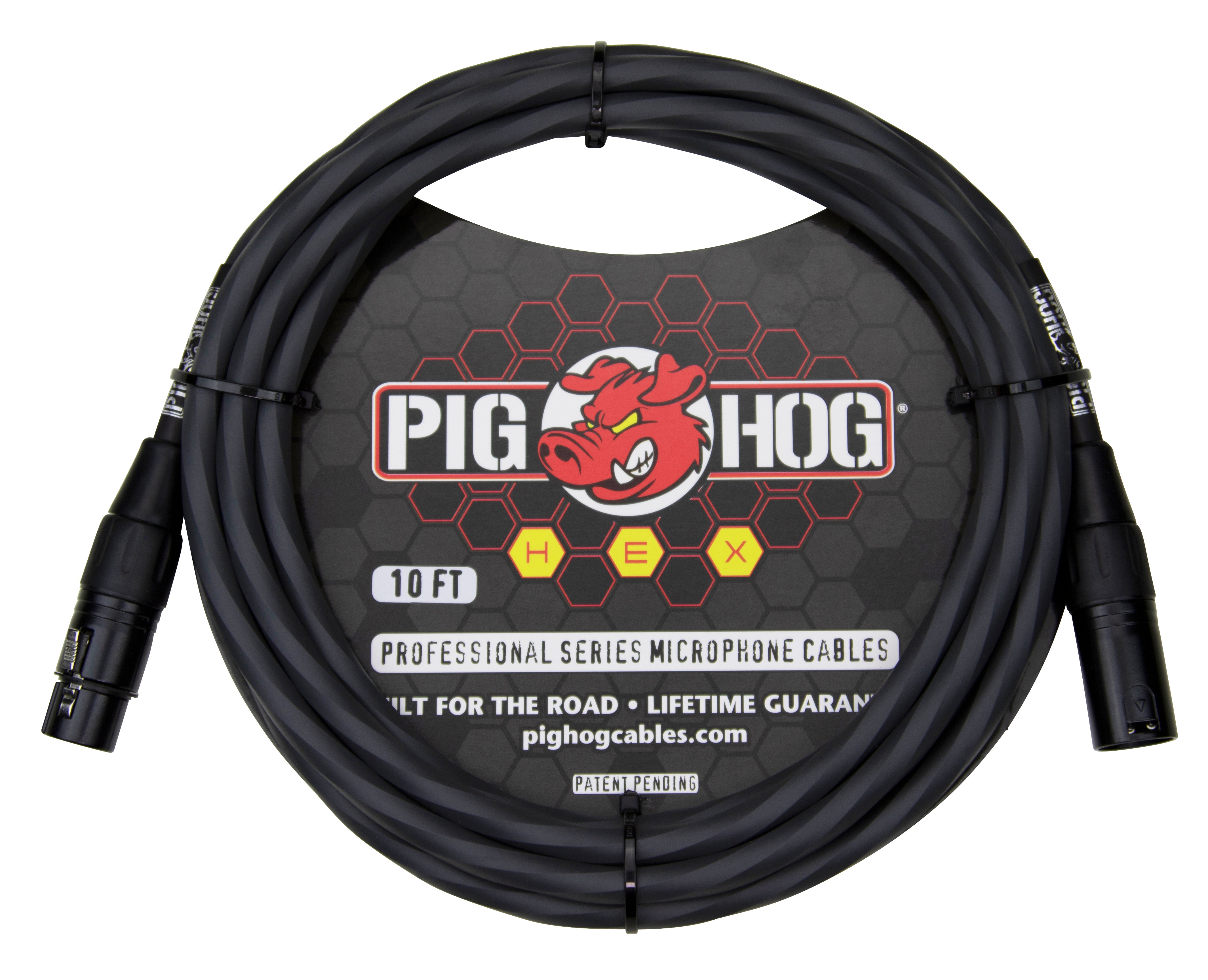 Pig Hog PHMH10GR 10 ft. Hex Series Microphone Cable Grey