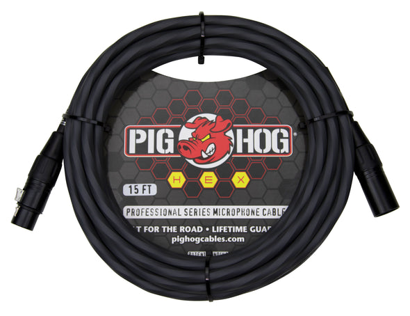 Pig Hog Hex Series Mic Cables 15ft. Grey