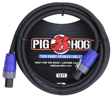 Pig Hog 10ft Speaker Cable, Speakon to Speakon