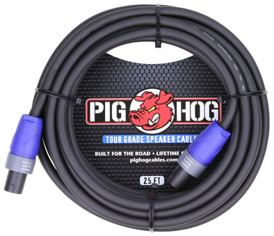 Pig Hog 25ft Speaker Cable, Speakon to Speakon