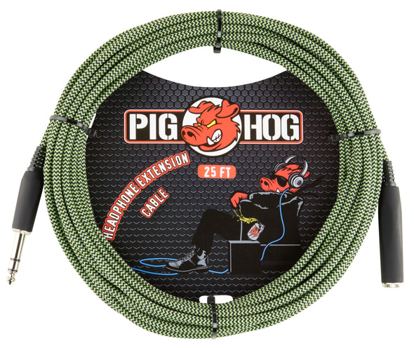 Pig Hog Solutions - 25ft Headphone Extension Cable, 1/4", Jamaican Green