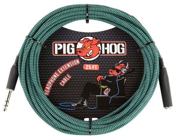 Pig Hog Solutions - 25ft Headphone Extension Cable, 1/4", Tahitian Blue