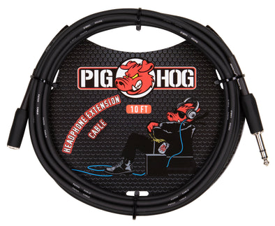 Pig Hog Solutions - 10ft Headphone Extension Cable, 1/4" to 3.5 mm