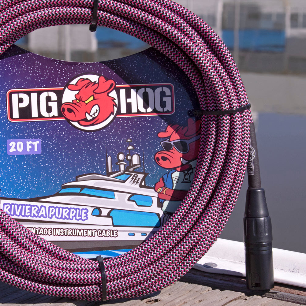 Pig Hog "Riviera Purple" Woven Mic Cable, XLR